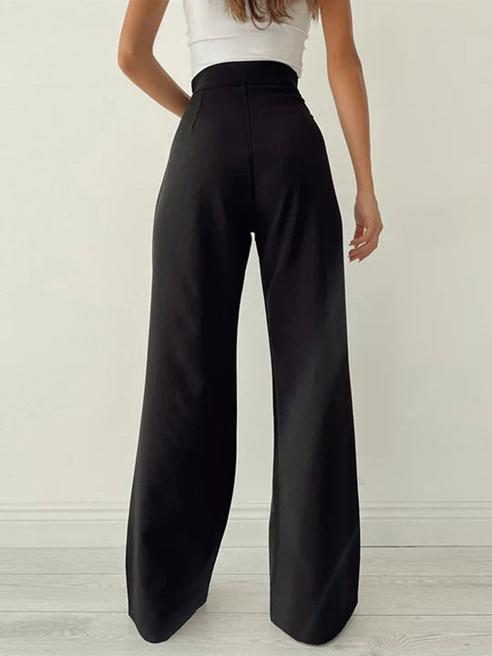 Palazzo pants with tie belt