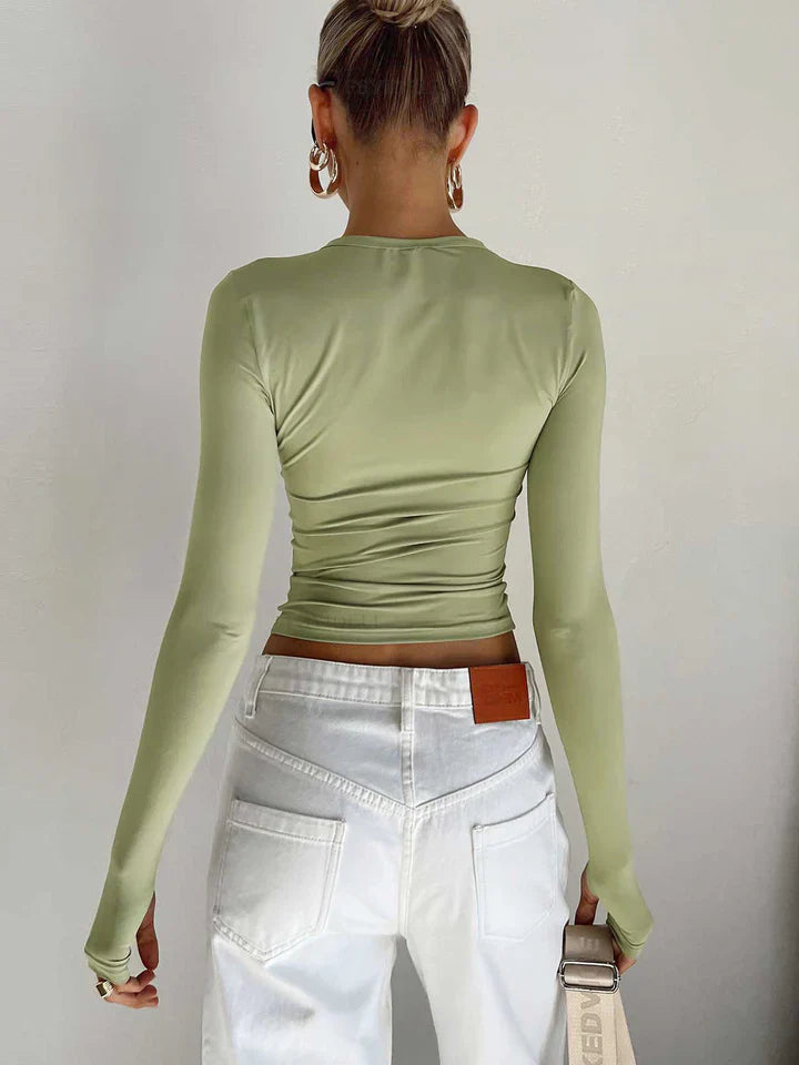 Utility long-sleeve crop top